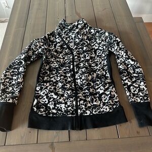 lululemon athletica Black & White Floral Full-Zip Jacket